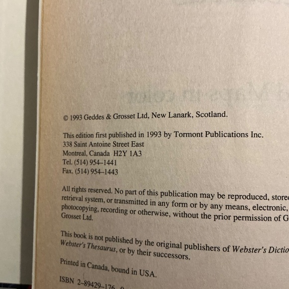 Vintage Webster’s Dictionary and Thesaurus - Picture 3 of 3